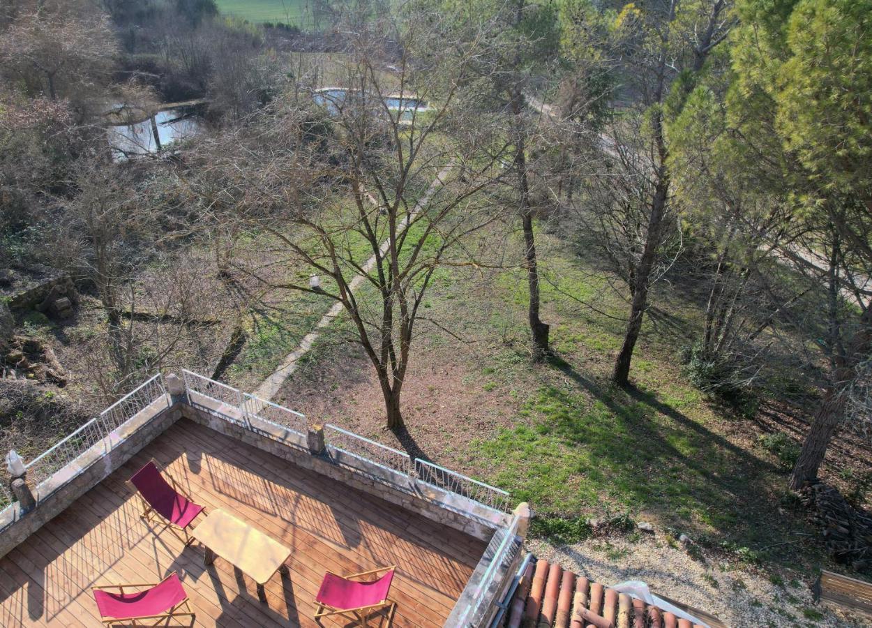 Grand Gite Les Cabanes De Fallot Pour 19 Personnes - Piscine Naturelle L'isle-Bouzon Exterior foto